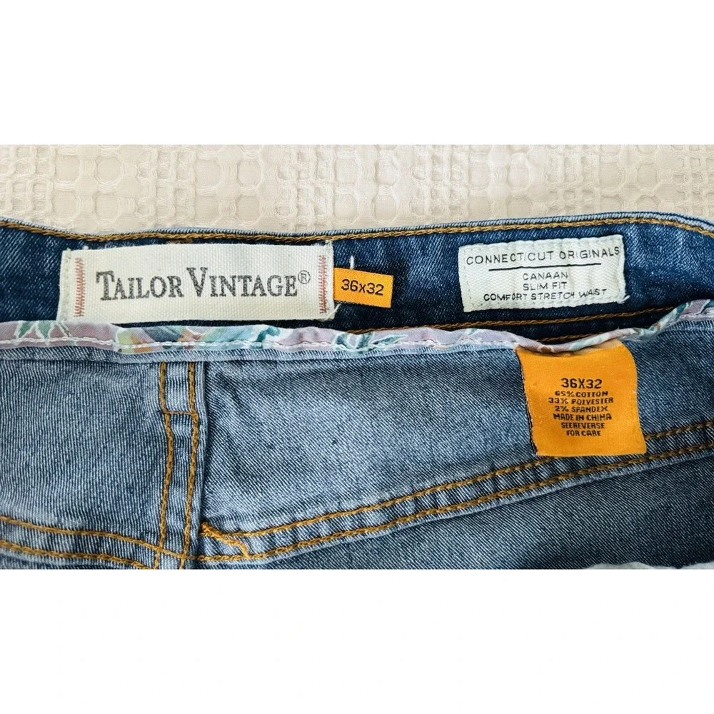 Tailor Vintage Connecticut Originals‎ Canaan Slim Stretch Jeans 36x32 Blue Mens